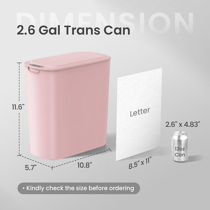 Cesun Automatic Motion Sensor Bathroom Trash Can with Lid, 2.6 Gallon Touchless Trash Bin, Smart Plastic Slim Garbage Can Small White Wastebasket for Toilet, Office, rv, Bedroom, Living Room