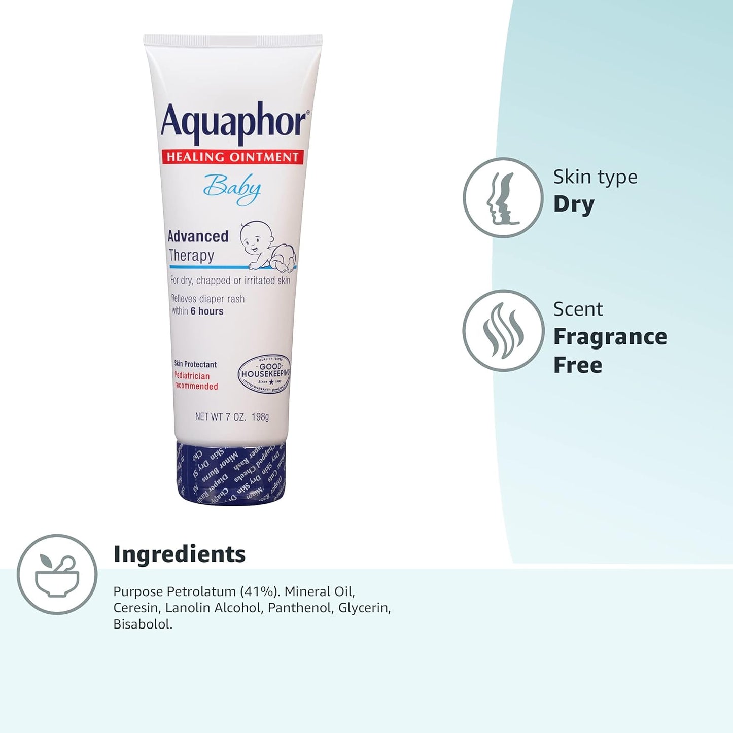 Aquaphor Baby Healing Ointment (14 Oz) + 3-in-1 Diaper Rash Cream (3.5 Oz), Hypoallergenic and Fragrance Free Skin Care Set for Babies