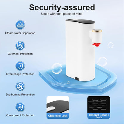 Instant Hot Water Dispenser Bottle Warmer Formula Dispenser Mineral/Bottled Water Dispenser Mini Water Dispenser 5 Temperatures Choices 1500W Portable Water Warmer for Travel, Hotel