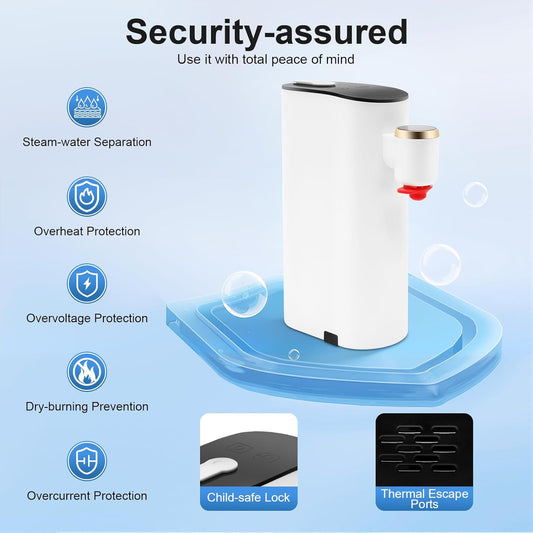 Instant Hot Water Dispenser Bottle Warmer Formula Dispenser Mineral/Bottled Water Dispenser Mini Water Dispenser 5 Temperatures Choices 1500W Portable Water Warmer for Travel, Hotel