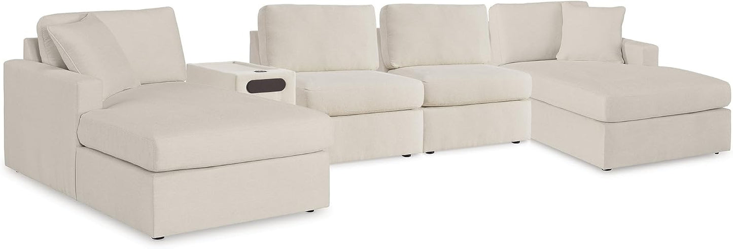 Signature Design by Ashley Modmax Coastal Press-Back Swivel Glider Rocker Recliner with Machine Washable Cover, Hidden Storage Compartments and 2 Bolster Pillows, Beige - Colors A