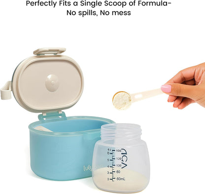 Lulyboo Baby Formula Milk Powder Container - Travel-Friendly, Airtight Storage with Scoop & Spork, Compact BPA-Free, Easy-to-Clean Portable Baby Feeding Accessories (Clay)