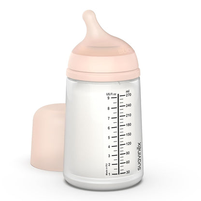 Suavinex Zero Zero Anti Colic Baby Bottle, No 1 Spanish Baby Bottle Brand, Minimizes Bottle Rejection & Nipple Confusion, Perfect for Breastfeeding Babies, 6oz/180mL, Deep Tone, Adaptable Flow Nipple