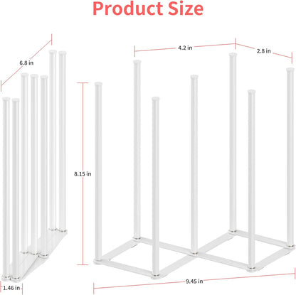 Collapsible Bottle Drying Rack, Baby Bottle Drying Rack, Foldable Cup Draining Holder, Retractable Reusable Silicone Bag Dryer with Non-Slip Bottom - Stainless Steel (Black)