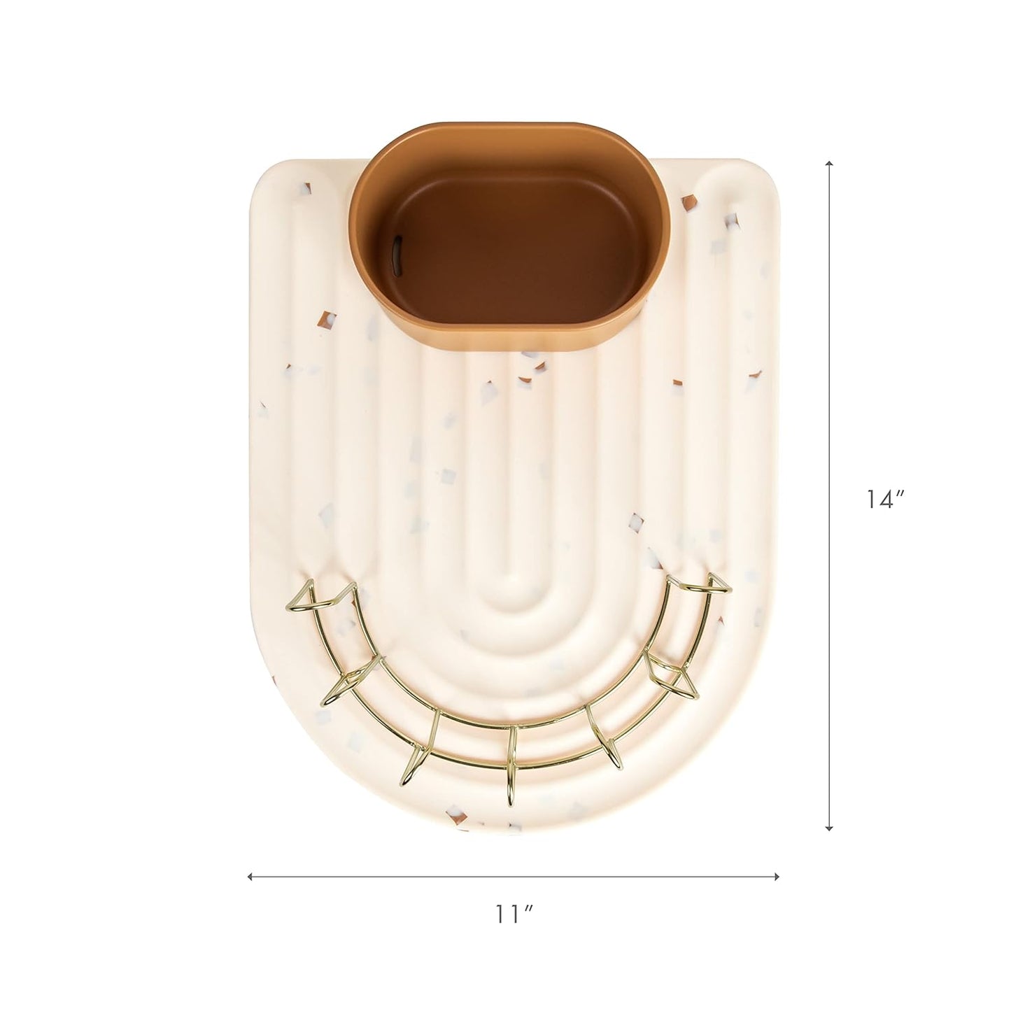 Boon ARC Modular Baby Bottle Drying Rack — Includes Silicone Drying Mat, Accessory Cup, and 7-Prong Wire Bottle Rack — Baby Essentials