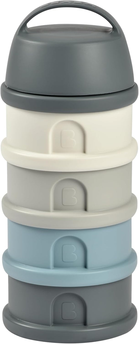 BEABA Formula and Snack Container, Baby Formula Dispenser, Toddler Baby Snack Storage Container, Holds up to 11 Doses of Milk Powder Per Compartment, Made in France, Rose