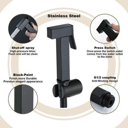 Handheld ToiletSprayer Square Portable Brass Shower Sprayer Head Suit for Bathroom Cloth Diaper Pet Cleaning,A(B)
