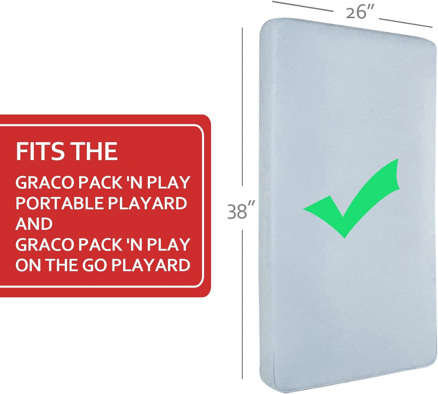Pack and Play Mattress Pad, Compatible with Baby Trend Nursery Suite EZ-Fold Playard, Pack and Play Mattress Sheets Cover Protector Waterproof Soft Quilted