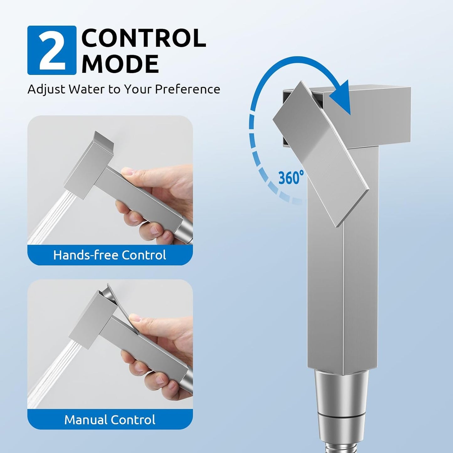 Arofa Handheld Bidet Sprayer for Toilet - 2 Pack Bidets Faucet for Existing Toilets Cloth Diaper Jet Sprayer, Stainless Steel Muslim Shower with Bidet Hose for Feminine Wash