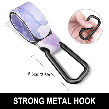 Baby Stroller Hooks for Hanging Bags, Universal Stroller Clips Accessories, Mommy Hook for Diaper Bag, Shopping Cart, Purse, Backpack - 2 Pack, Abstract Leaf
