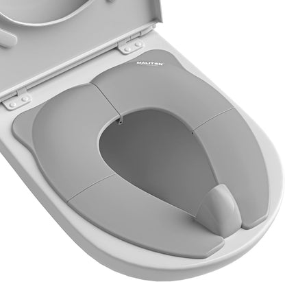 Portable Potty Seat for Toddler Travel - Foldable Non-Slip Potty Training Toilet Seat Cover for Boys Girls, Baby Kids with Drawstring Bag (Green Frog)