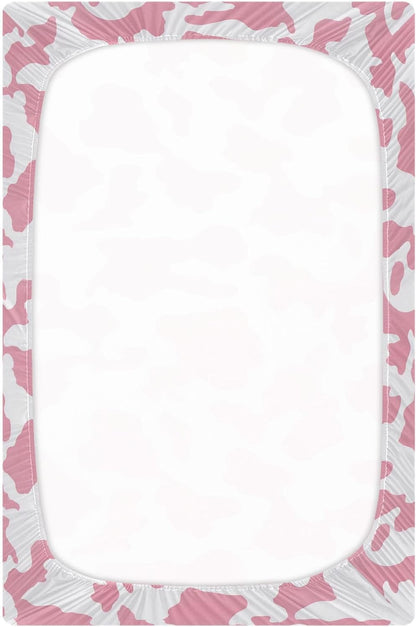 Pfrewn Crib Sheets for Boys Girls Dragon Baby Animals Retro Fitted Crib Sheet for Mini Crib Mattress Stretch Soft Toddler Baby Playard Sheet,39x27IN