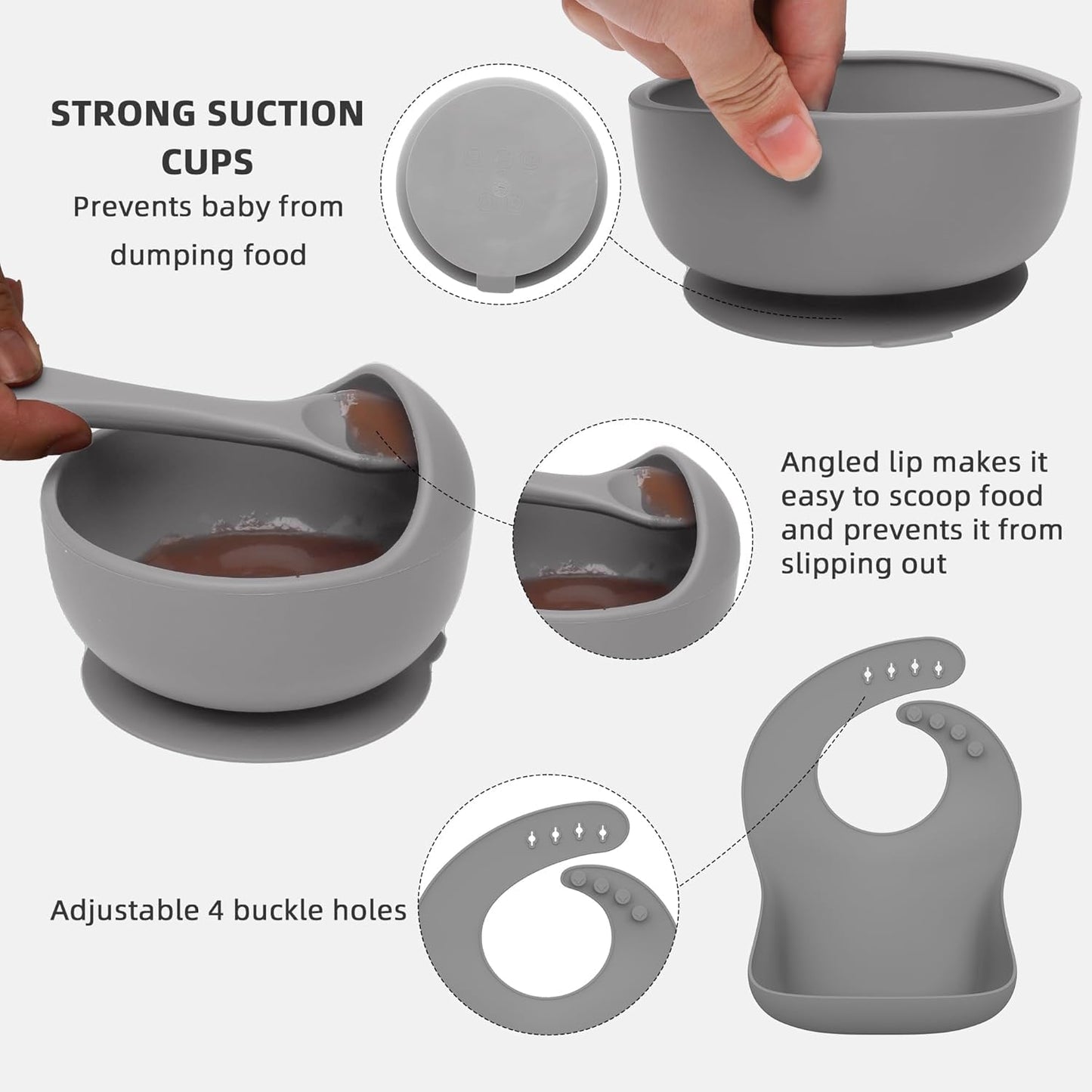 16 Pack Silicone Baby Feeding Set, BPA-Free Baby LED Weaning Supplies, Include Suction Plates, Baby Bowls, Silicone Fork & Spoon, and More, First Stage Baby Food Eating Utensils - 6+ Months(Blue, 16)