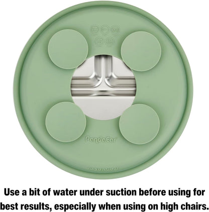 PandaEar 3 Pack Stainless Steel Baby Suction Plates, Divided Toddler Plate for Baby Led Weaning Supplies, Non-Slip Toddler Baby Feeding Set Dishwasher Safe (Pink/Linen/Light Pink)