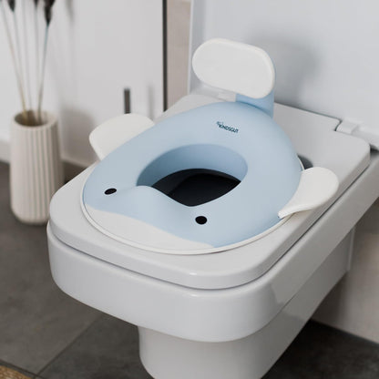 Kindsgut Whale Potty Training Seat for Toddlers – Kids Toilet Seat with Backrest, Non-Slip, Fits Round & Oval Toilet Seats, Designed in Germany, Peach