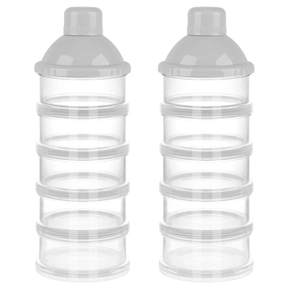 Accmor Formula Dispenser On The Go, 5 Compartments Stackable Formula Container for Travel, Baby Milk Powder Kids Snack Container, BPA Free