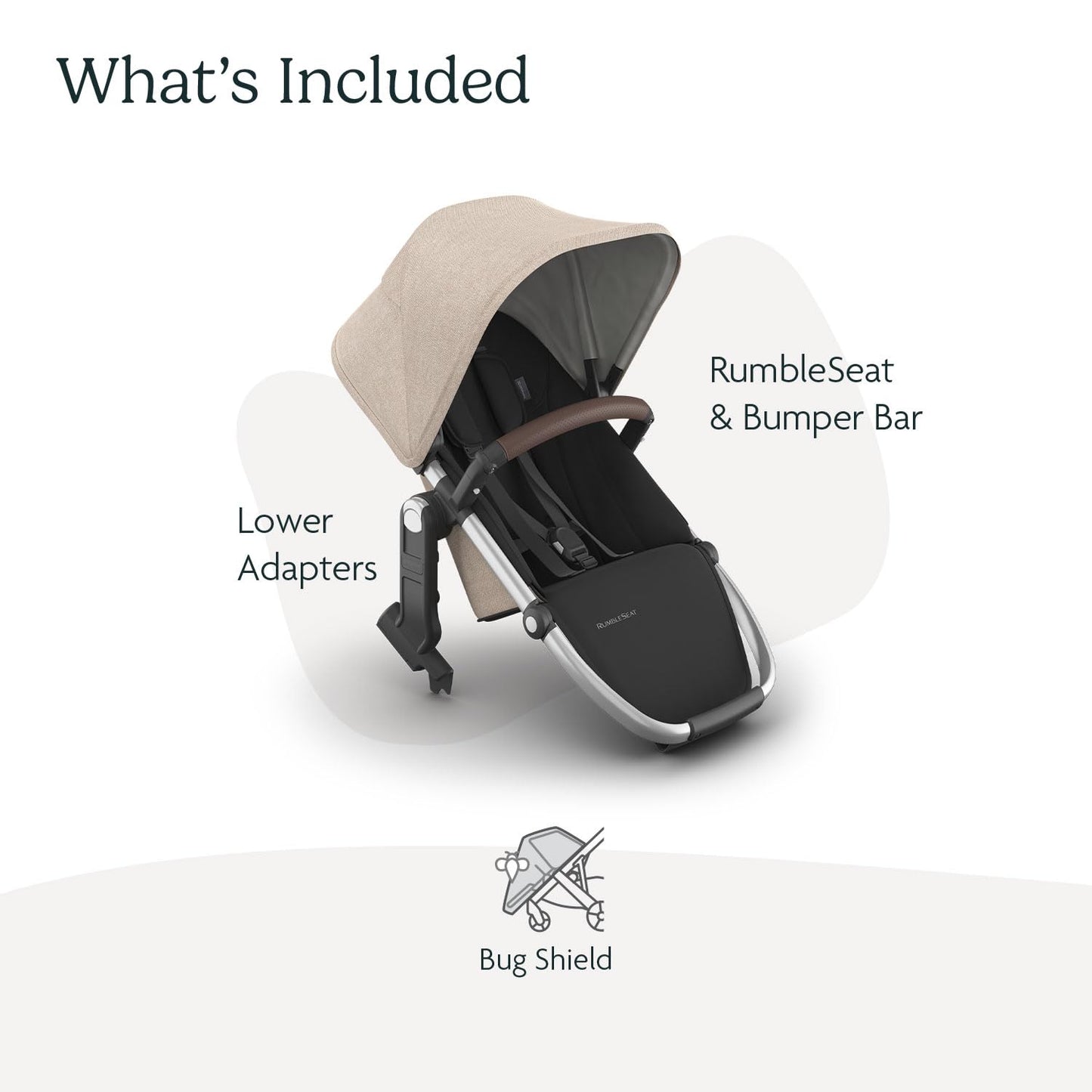 UPPAbaby RumbleSeat V3 Second Lower Seat - Compatible with Vista V2 and Vista V3 - All-Weather Seat + Magnetic Buckle – Adapters Included -Owen (Mocha Mélange)