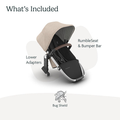 UPPAbaby RumbleSeat V3 Second Lower Seat - Compatible with Vista V2 and Vista V3 - All-Weather Seat + Magnetic Buckle – Adapters Included -Owen (Mocha Mélange)