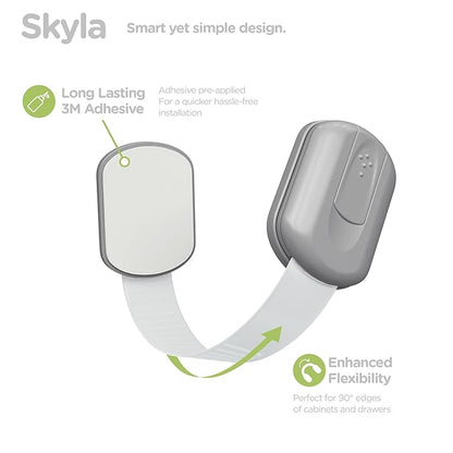 Baby Proofing Child Safety Locks (12 Pack) by Skyla Homes - The Safest, Quickest and Easiest 3M Adhesive Cabinet Latches, No Screws & Magnets, Multi-Purpose for Furniture, Kitchen, Ovens, Toilet Seats