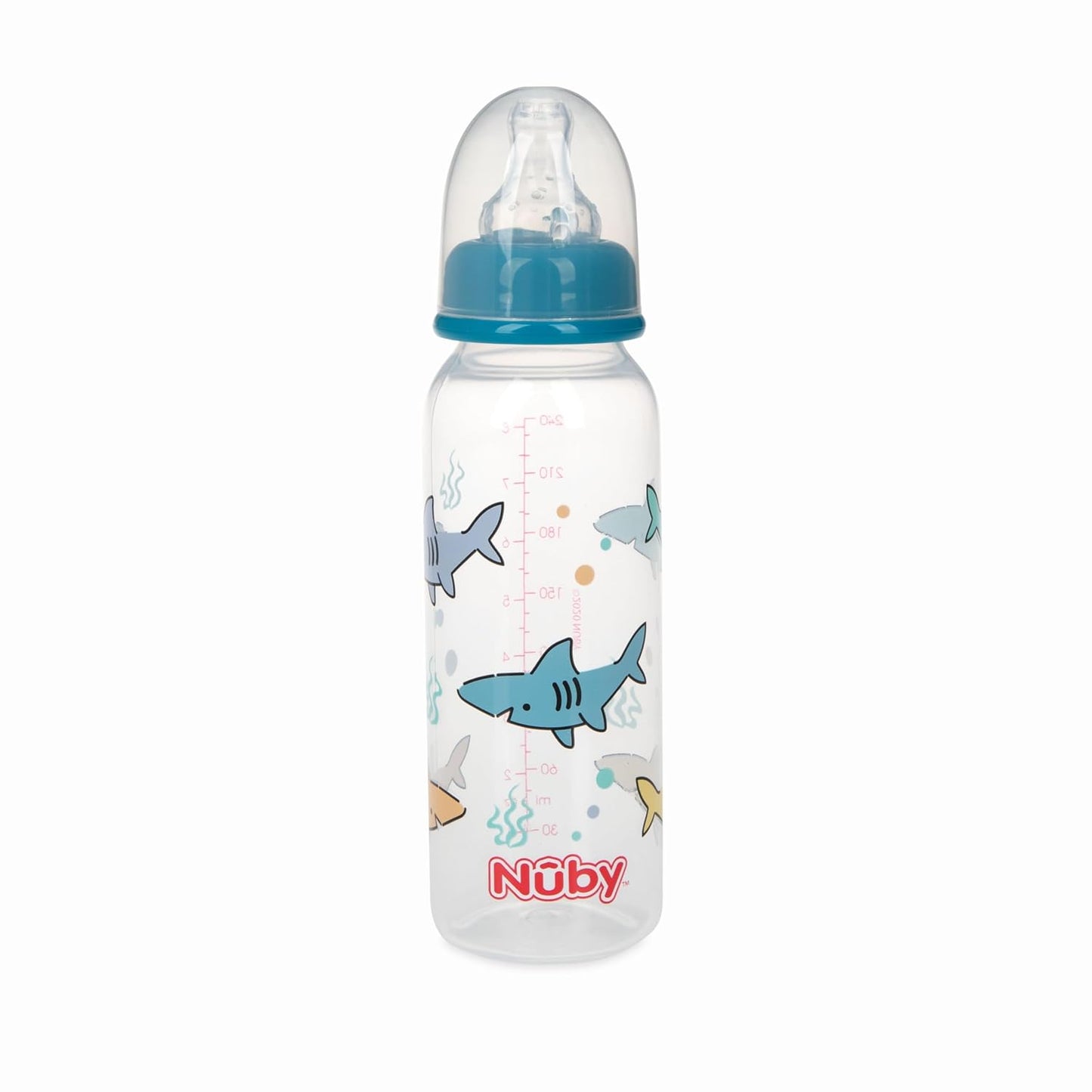 Nuby Printed Non-Drip 8oz Bottle, 3 Pack, Neutral