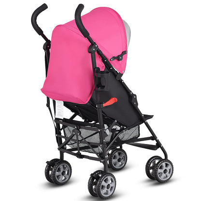 HONEY JOY Baby Lightweight Stroller, Compact Travel Stroller for Airplane, Adjustable Backrest & Canopy, 5-Point Harness, Cup Holder, Storage Basket, Foldable Umbrella Stroller for Toddlers (Black)
