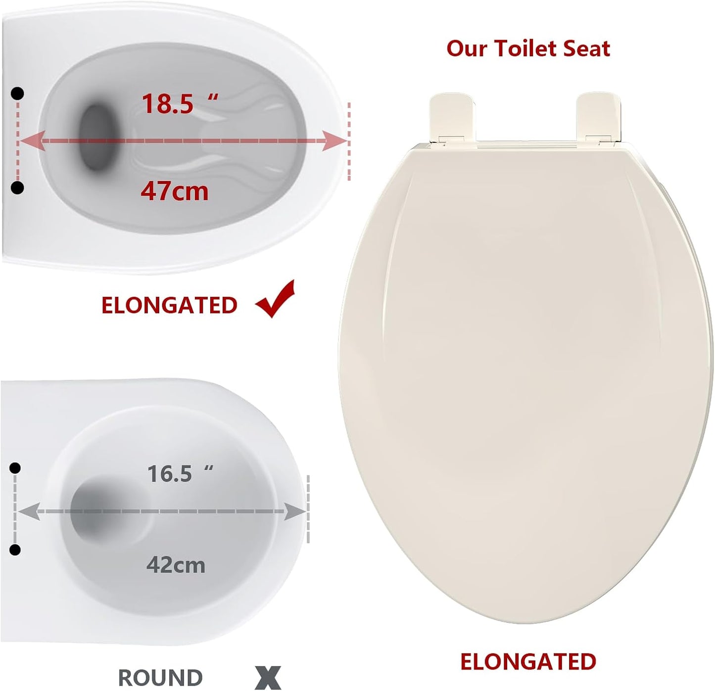 Toilet Seat Round,Toilet Seat with Toddler Seat Built in, Potty Training Toilet Seat Round Fits Both Adult and Child, with Soft Close,Easy Install and Clean - White, Round
