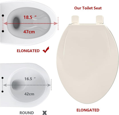 Toilet Seat Round,Toilet Seat with Toddler Seat Built in, Potty Training Toilet Seat Round Fits Both Adult and Child, with Soft Close,Easy Install and Clean - White, Round