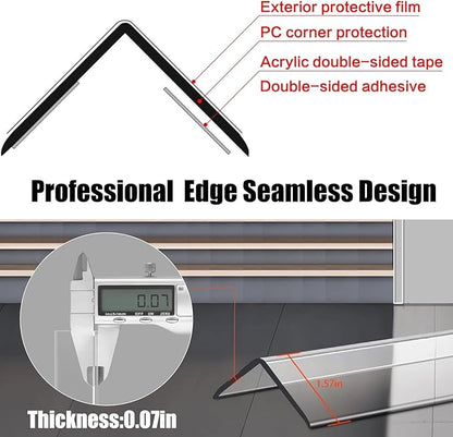 4 PCS Wall Corner Protectors,42cm(16.5in) Length Self-Adhesive Plastic Baby Corner Protectors, Corner Guards & Edge Protectors for Baby, Wall,Furniture, Door,Tables,Windows (4cmx42cm/1.57inx16.5in)