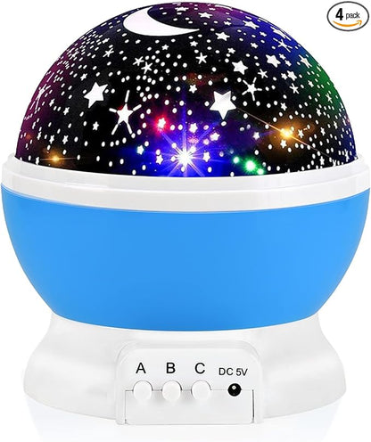RICTLY Night Light for Kids, Kids Night Light Nebula 360 Degree Rotation - 4 LED Bulbs 12 Light Color Star Projector Changing with USB Cable, Romantic Gifts for Men Women Children
