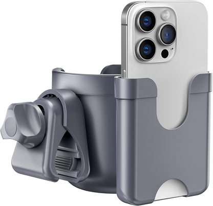 Guiseapue Cup Holder for Walker: Stroller Cup Holder Attachment with Phone Holder, Wheelchair/Stroller Accessories for Rollator, Bike, Scooter, Baby Essentials, First Mother‘s Day Gifts for New Mom