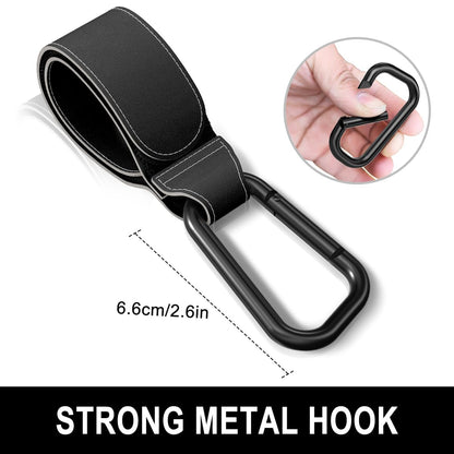 Baby Stroller Hooks for Hanging Bags, Universal Stroller Clips Accessories, Mommy Hook for Diaper Bag, Shopping Cart, Purse, Backpack - 2 Pack, Abstract Leaf