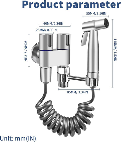 Neween Handheld Toilet Bidet Sprayer for Toilet-Adjustable Water Pressure Control with Bidet Hose for Feminine Wash, Stainless Steel Bidet Faucet Sprayer Kit Cloth Diaper for Baby Wash (Black)