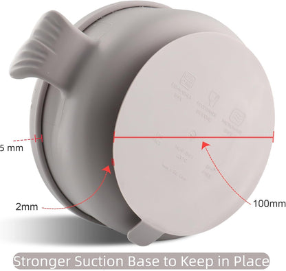 Dommy Baby Bowl with Suction BPA-Free Suction Bowl for Baby with Spoon and Fork Silicone Suction Bowl with Lid