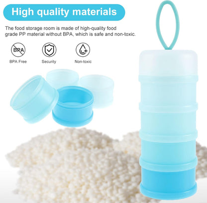 2 PCS 4 Layers Sakura Baby Milk Formula Dispenser & Container Box for Travel (Blue)