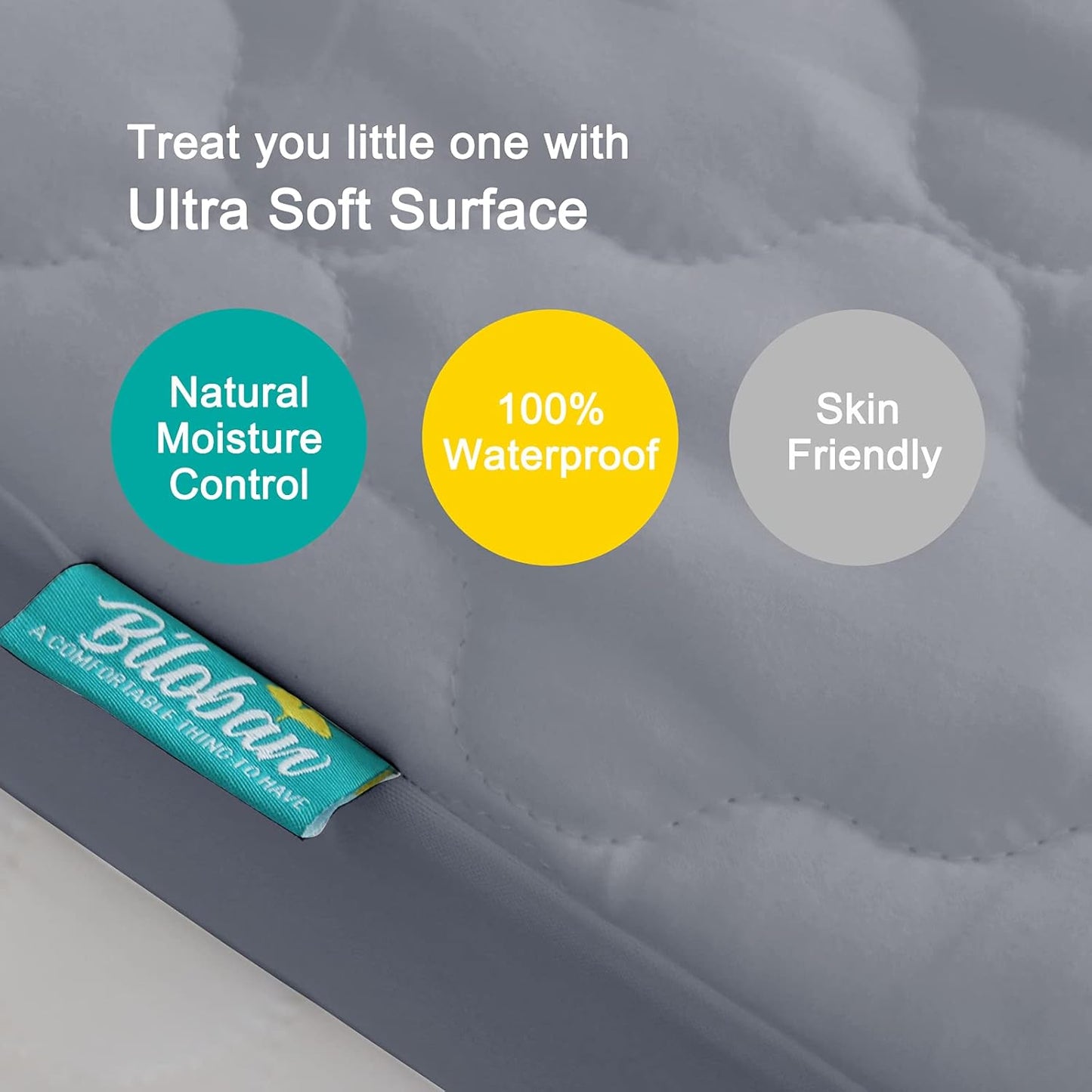 Pack and Play Sheets Mattress Pad Protector Fitted Waterproof Playard Mattress Cover, Compatible with Graco Pack n Play & Dream On Me & Pamo Babe, Playpen/Playard Sheet Quilted, Gray, 39" x 27"