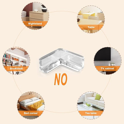 HOMREALM Baby Proofing 20 Pack Corner Guards Furniture Corner & Edge Safety Bumpers Corner Covers Protectors Baby Proof Bumper & Cushion to Cover Sharp Furniture & Table Edges (L Shape)