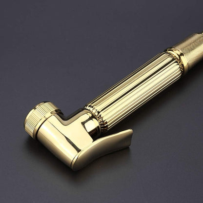 Bidet Sprayer, Solid Brass Wall Mount Shower Toilet Bathroom Handheld Diaper Spray Shattaf Kit Bathroom Diaper Sprayer Toilet, Gold