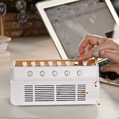 3 in 1 Portable White Noise Sound Machine & Bluetooth Speaker, 255+ Natural Sound Mixer, Timer, Sleep Sound Machine, White/Wood Color. For Relaxation, Stress Relief, Wellness, Yoga, Deep Sleep, Focus.