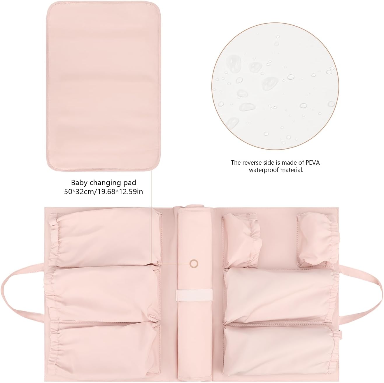 Lmbabter Removable Organizer Insert with Insulated Pocket,Updated Diaper Bag with 11 Total Pockets&Changing Pad, Handbag Tote Bag for Women Mommy Nurse (Brown)