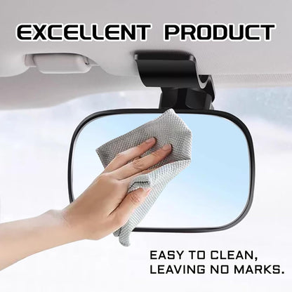 Car Seat Mirror for Baby Rear Facing, 3.5" x 2.2" HD Glass 360 Degree Adjustable Curved Large View Mirror, Wide Angle Convex Clip-on Mirrors for Rear Child Observation, Car Interior Accessories