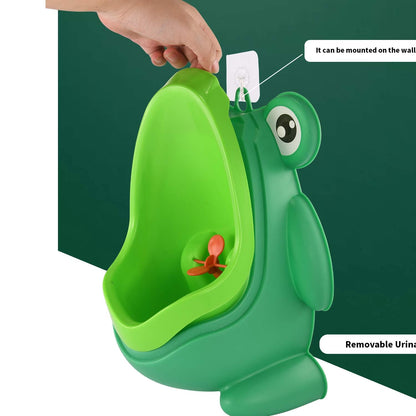 Cute Frog Potty Training Urinal for Boys with Funny Aiming Target - Blackish Green