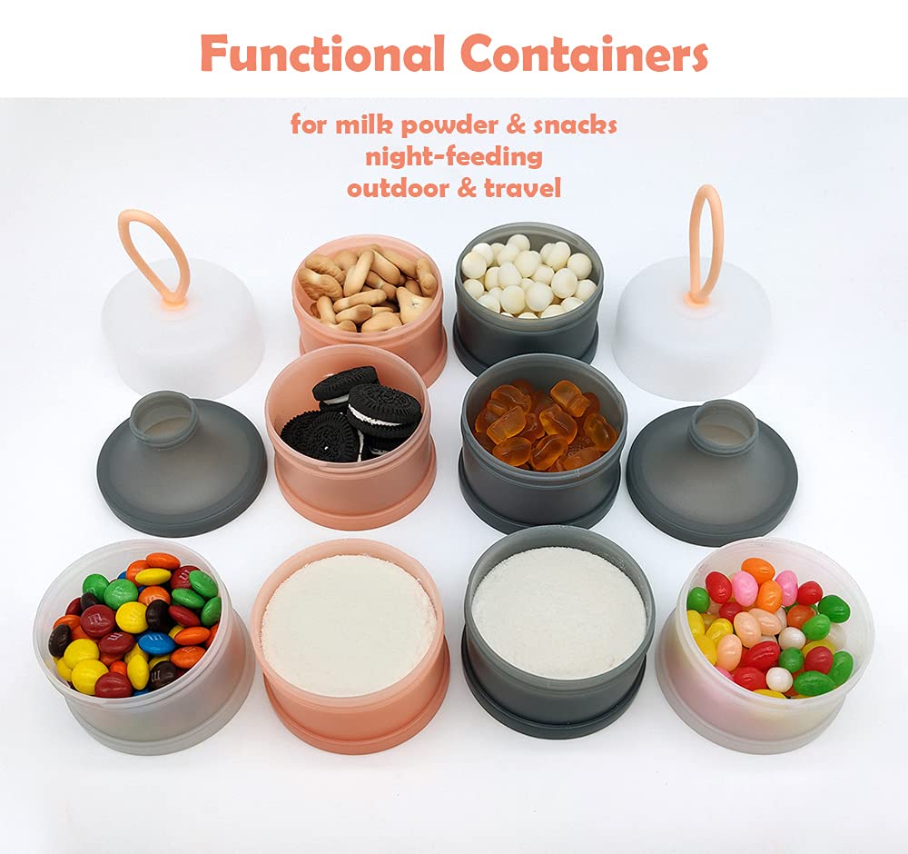 Baby Formula Dispenser, Formula Container, BPA Free, 4 Layers, Baby Feeding Travel Storage Container, Portable Milk Powder Dispenser Container, Non-Spill Stackable Baby Snack Storage Container