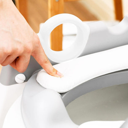 Potty Training Seat with Step Stool Ladder for Kids and Toddler,Wiifo Sturdy Potty Ladder with Soft Padded Cushion for Toddler Boys and Girls(Light Grey) 2025 New Version