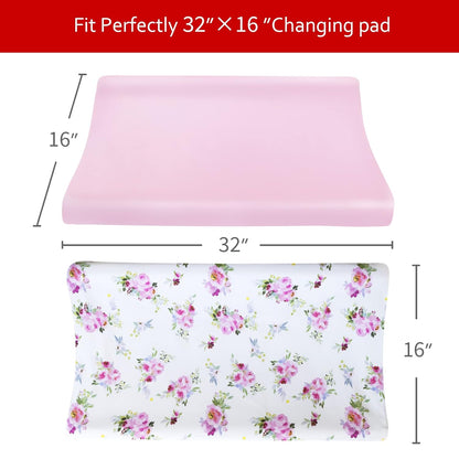 Pack and Play Sheets, 2 Pack Mini Crib Sheets, Stretchy Playard Fitted Sheet, Compatible with Graco Pack n Play, Soft and Breathable Material, Planet & Flower