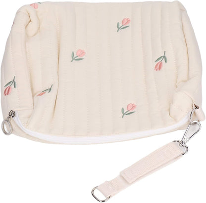 Diaper Bag, Bag Quilted Cotton Cute Pattern Nappy Diaper Storage Bag with Stroller Hooks Portable Stroller Baby Diaper Bag Diaper Bag Organizer Pouches for Baby Bottles