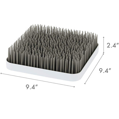 Boon Grass Plastic Drying Rack - Modern Countertop Baby Bottle Organizer - 9.75 x 9.88 x 3.0 inches - Gray