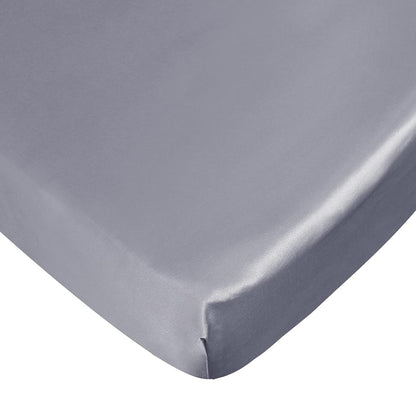 Bassinet Sheets for Baby Boy Girl, Satin Bedside Sleeper Sheets to Fit Mika Micky&Baby Delight&Dream On Me&Baby Joy Bassinet, Bassinet Sheet for Baby Hair (33"x20"x5") Silk Bassinet Sheets, Grey