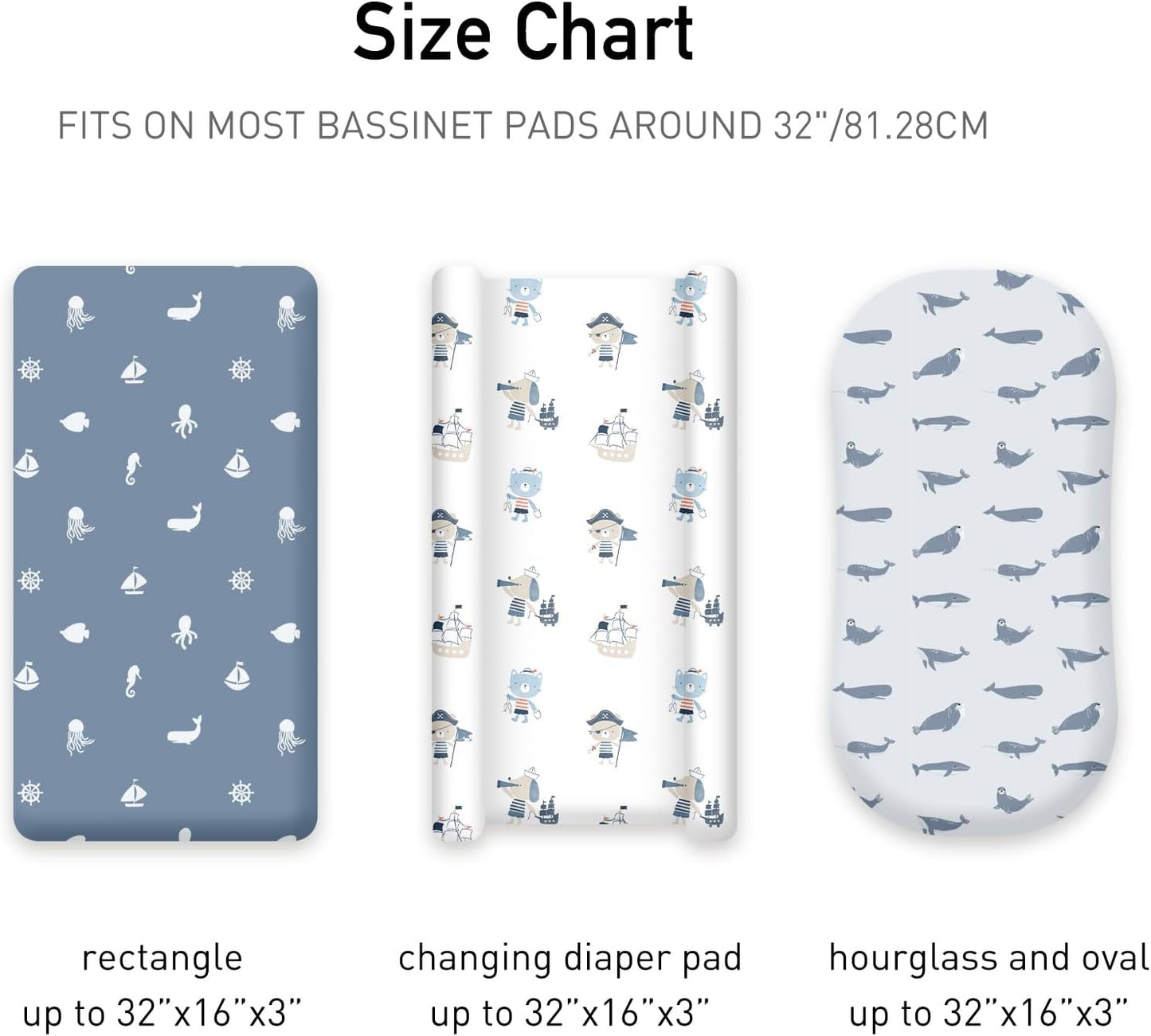 Bedside Sleeper Bassinet Fitted Sheets 20 x 33, 3 Pack Baby Delight Beside Me Dreamer,Babybond,Jimglo,koola,cowiewie,fodoss, Dream On Me Baby Square Bassinet, Pink Animal