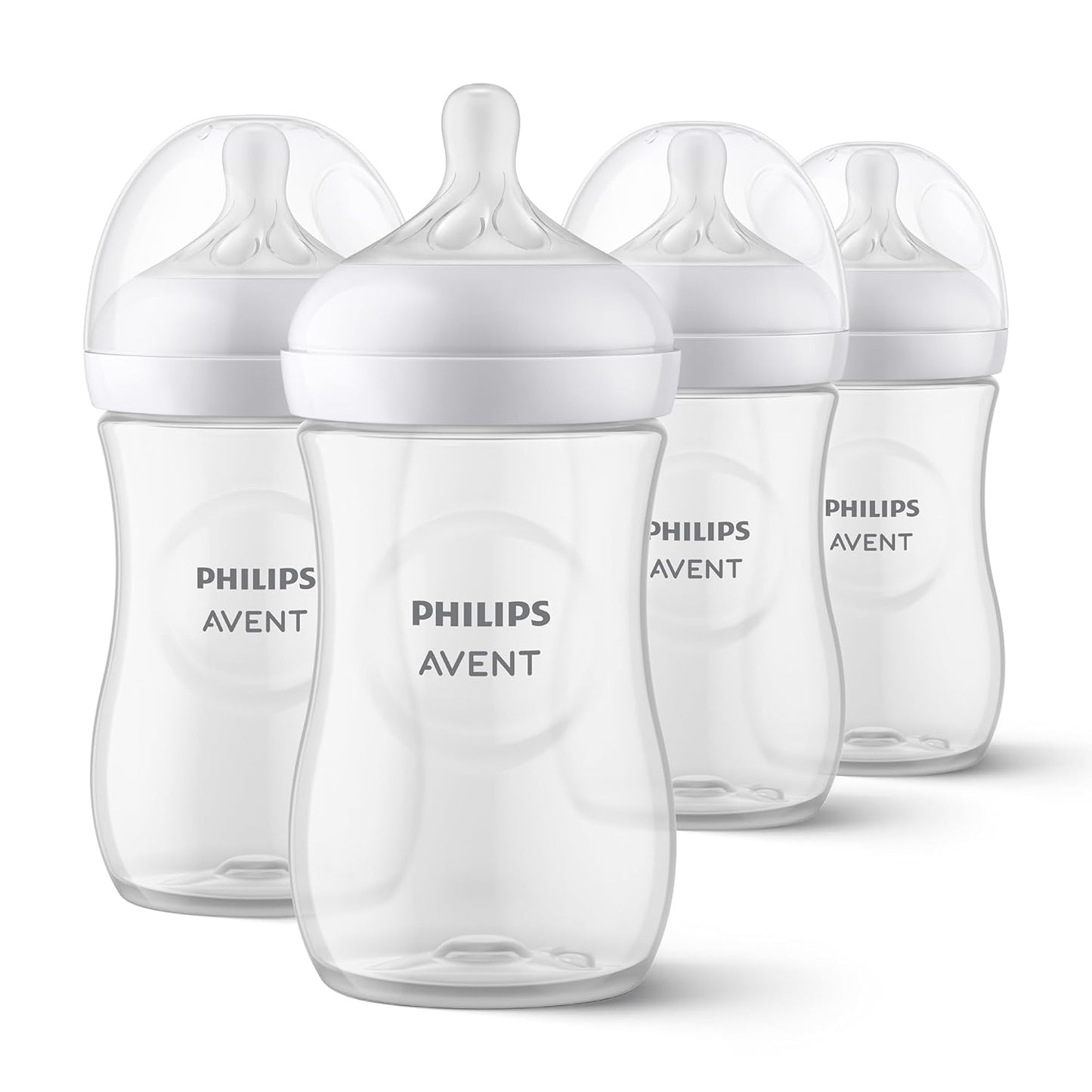 Philips Avent Natural Baby Bottles with Natural Response Nipples (Slow Flow, Flow 2), 4oz, 4-Pack, SCY900/04