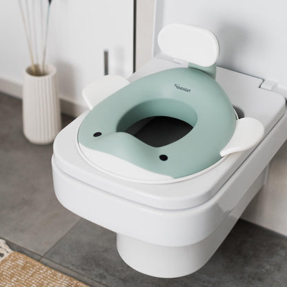 Kindsgut Whale Potty Training Seat for Toddlers – Kids Toilet Seat with Backrest, Non-Slip, Fits Round & Oval Toilet Seats, Designed in Germany, Peach